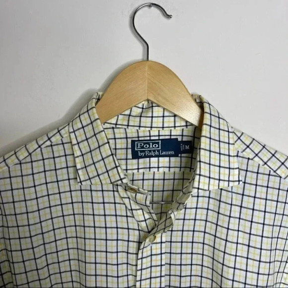 Polo by Ralph Lauren Yellow/Grey Button Up Shirt Size Medium - Picture 3 of 6